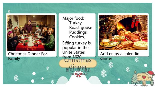 圣诞节手绘驯鹿跨年祝福PPT模板5