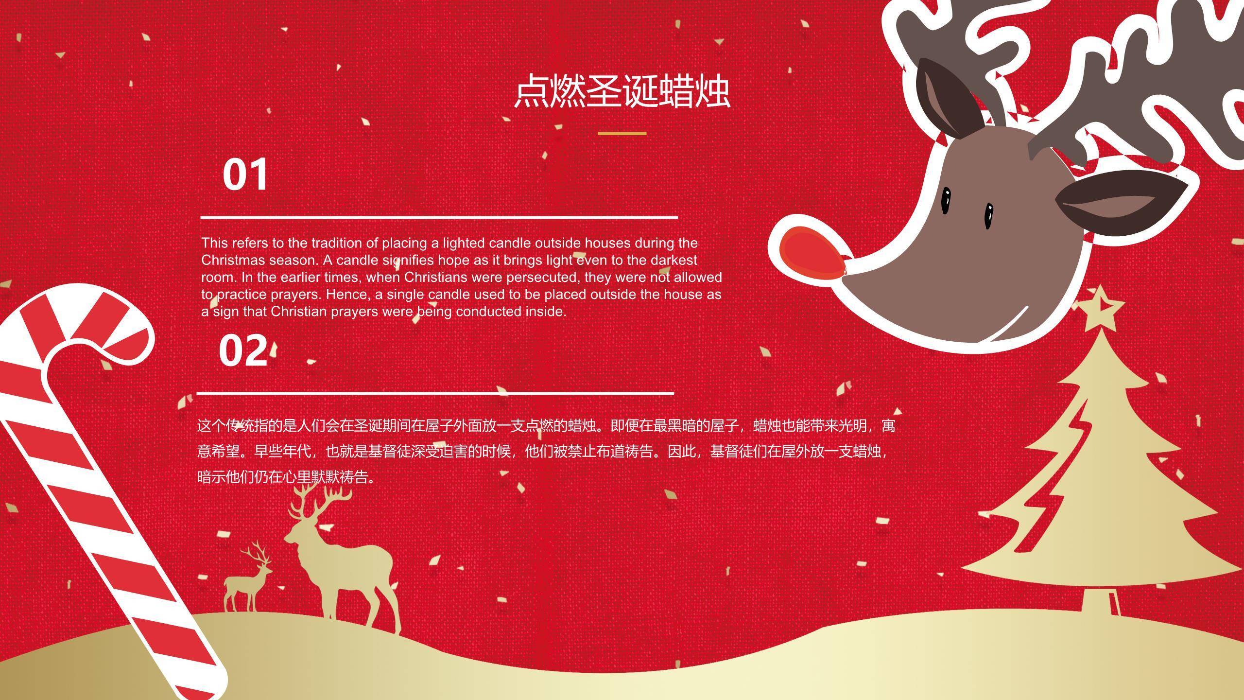 圣诞节卡通圣诞老人英文课件PPT模板7