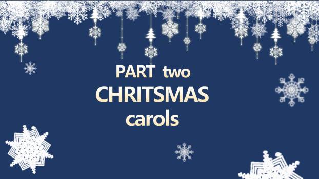 圣诞节简约雪花英文介绍PPT模板1