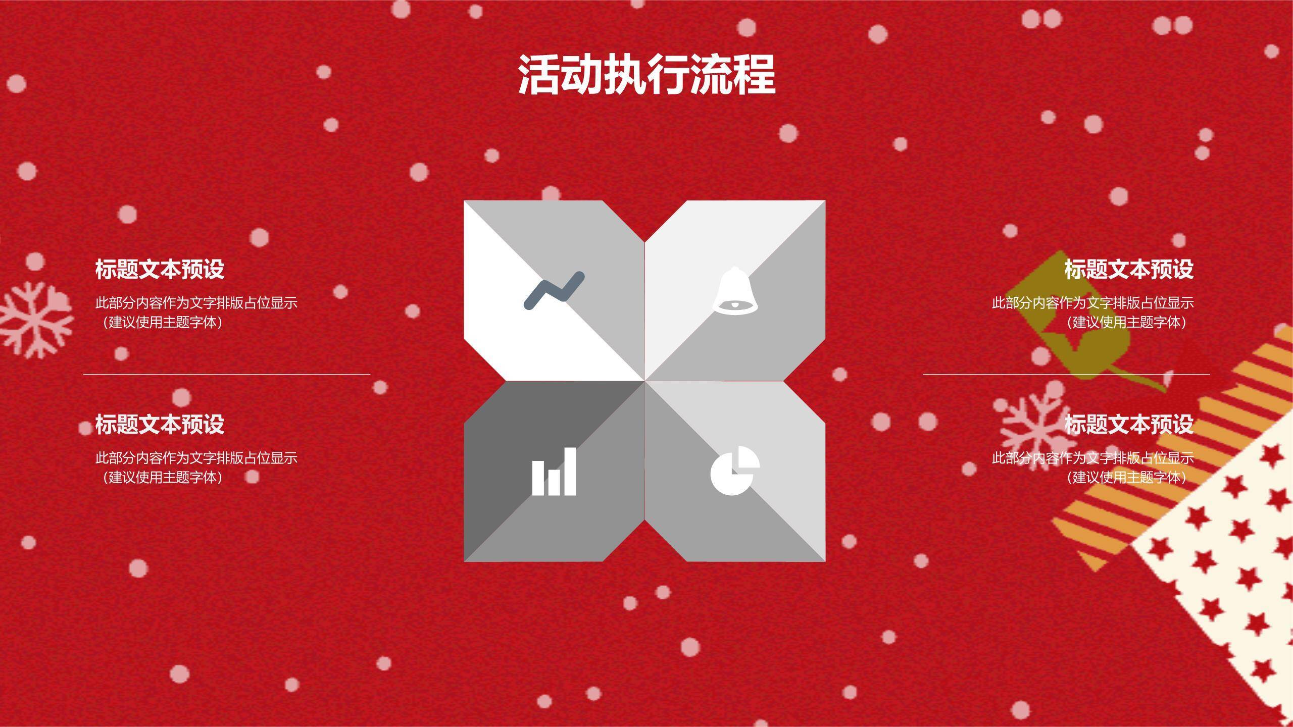 圣诞节卷轴雪人动态祝福PPT模板7