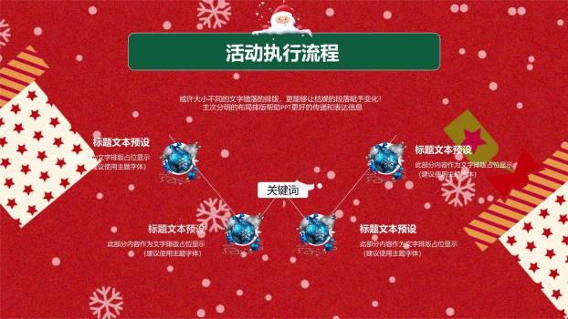 平安夜复古“安”字贺卡PPT模板6