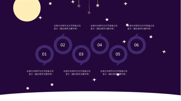 圣诞节紫色月光节日展示PPT模板3