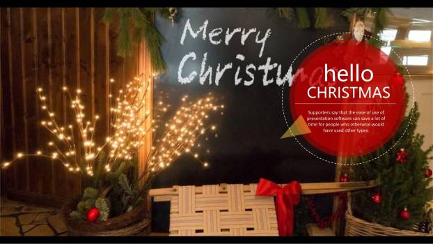 圣诞节月下剪影活动总结PPT模板9