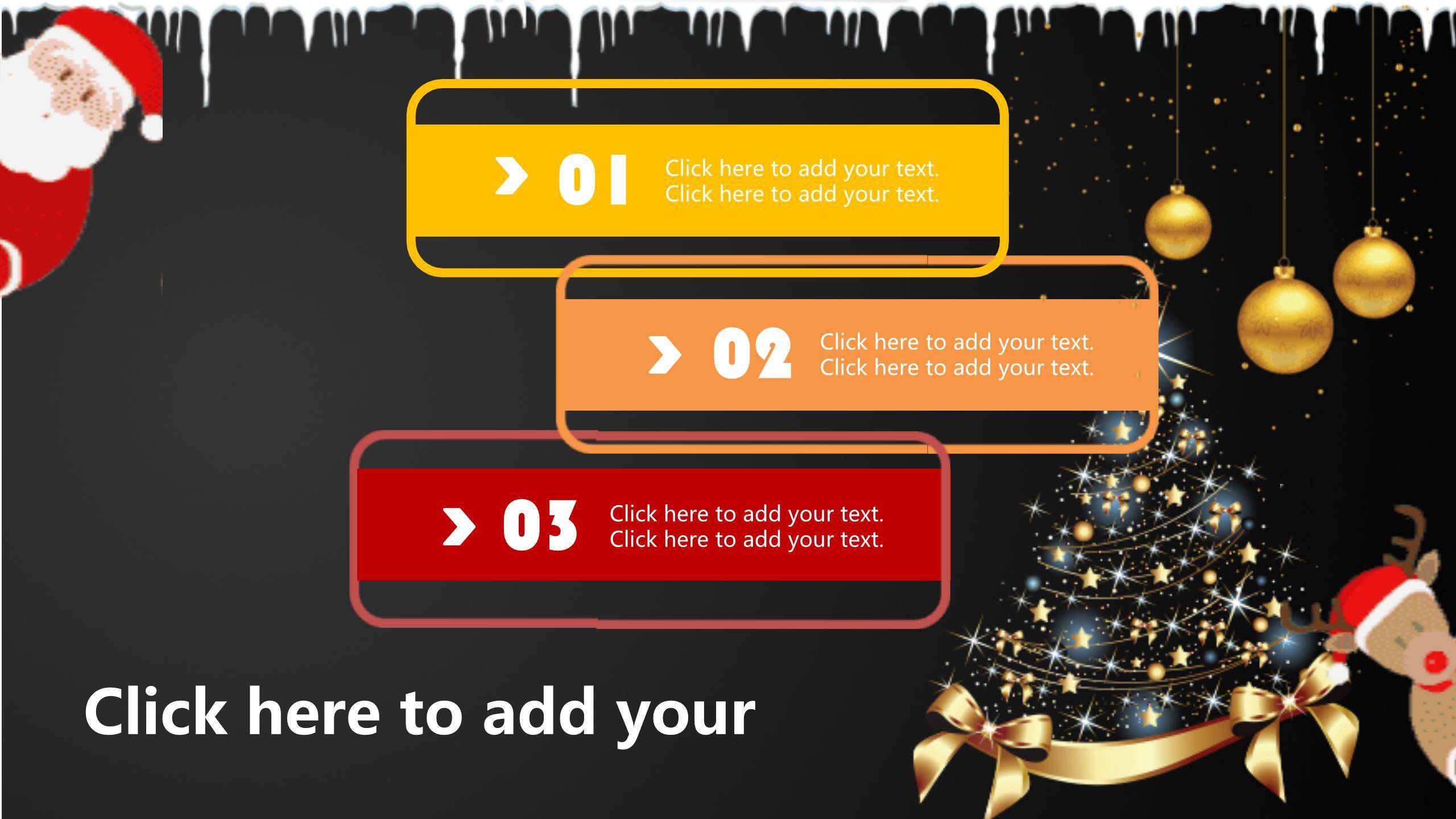 圣诞节黑板手绘趣味标题PPT模板9