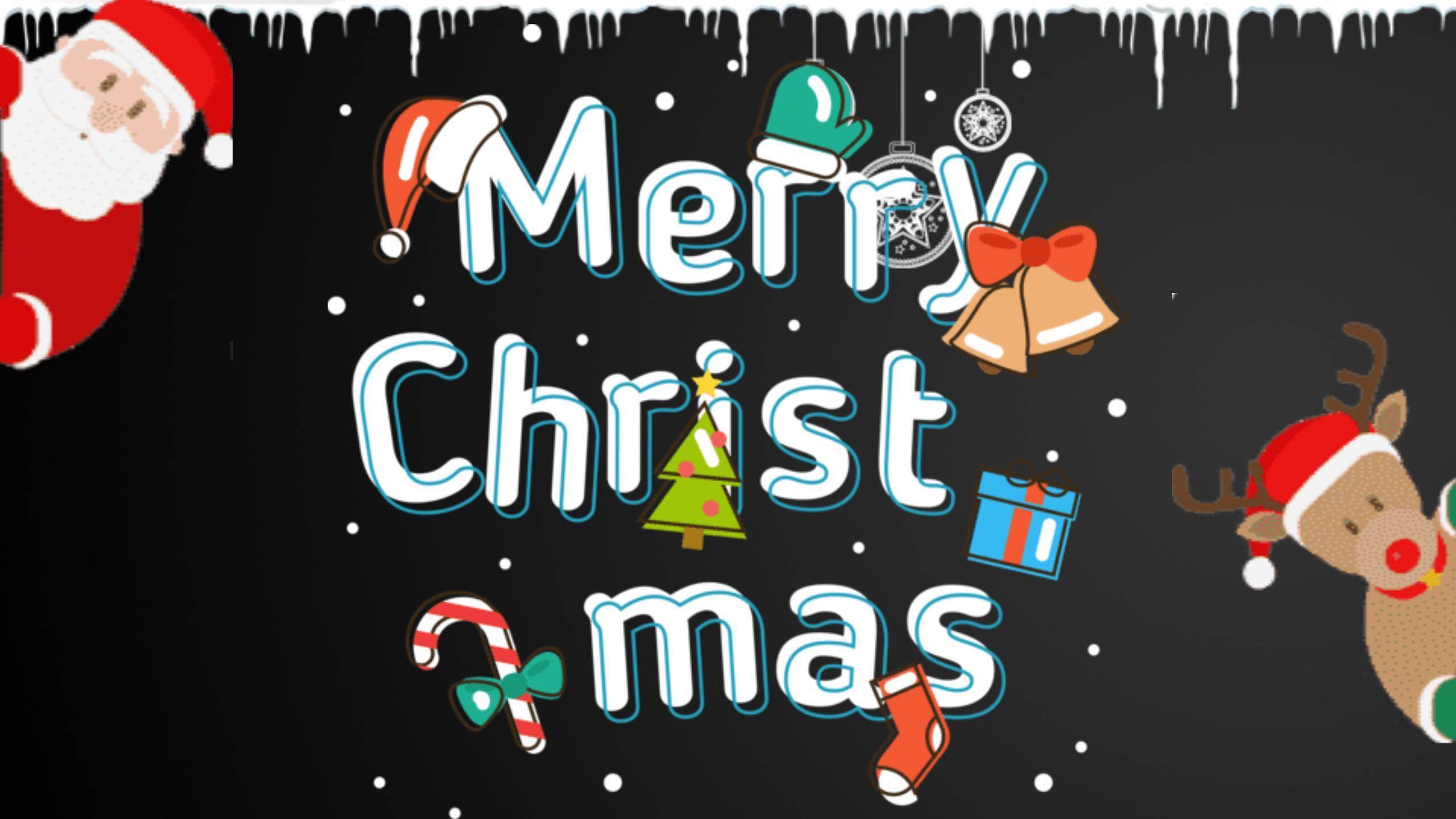 圣诞节黑板手绘趣味标题PPT模板0