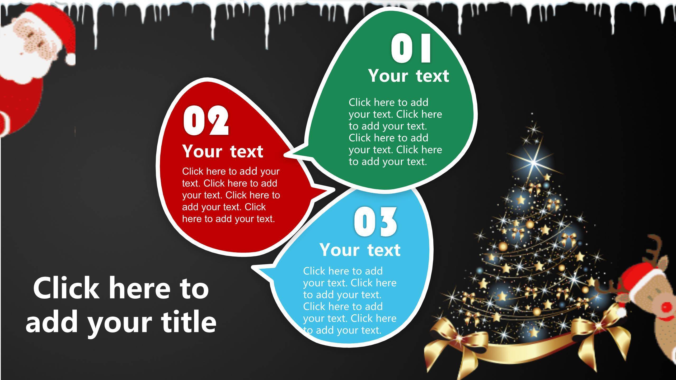 圣诞节黑板手绘趣味标题PPT模板3