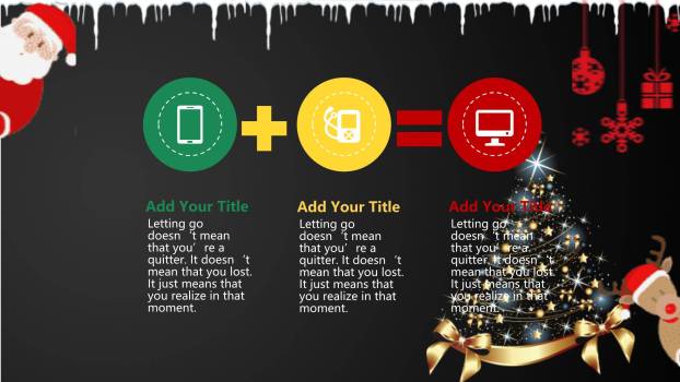 圣诞节黑板手绘趣味标题PPT模板4