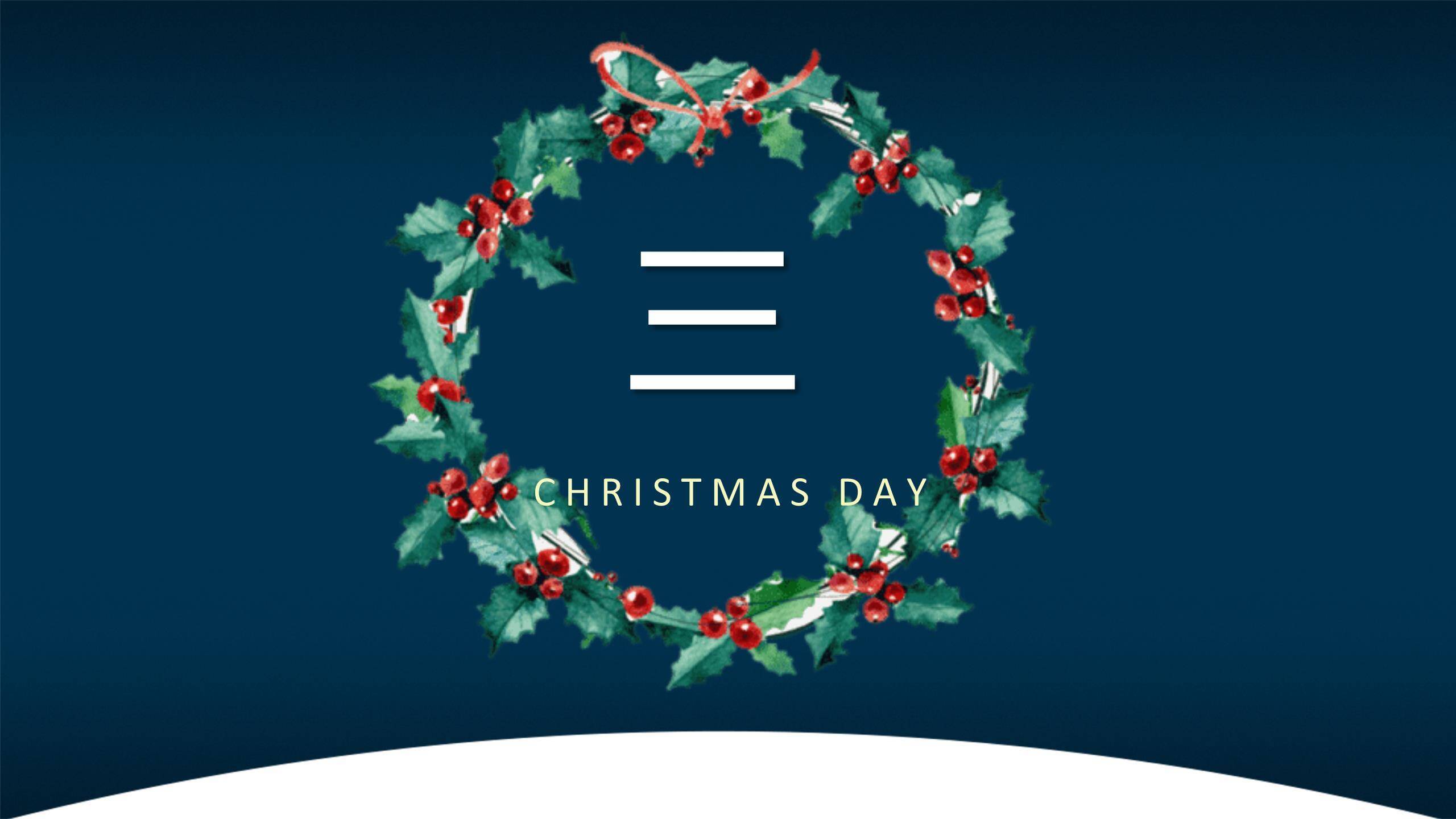 圣诞节礼物堆节日开场PPT模板6