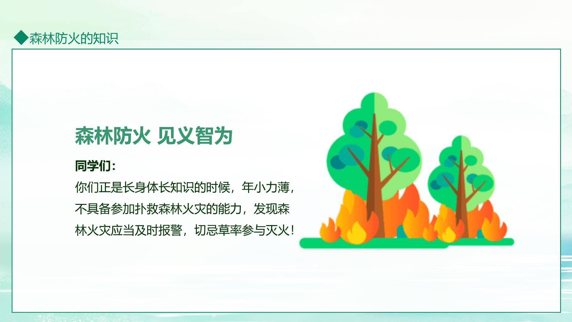 卡通风格清明节森林防火安全教育PPT模板3