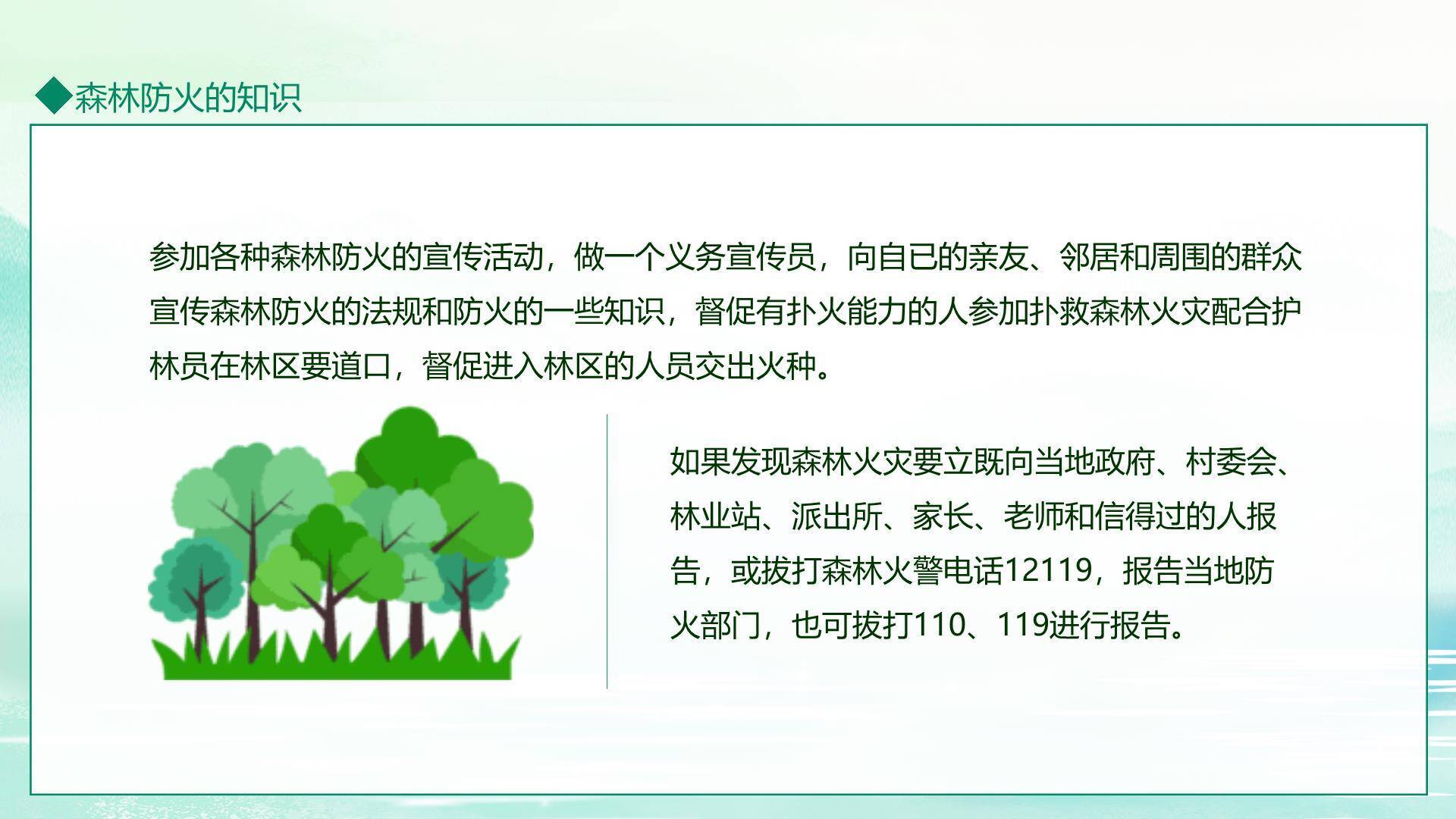 卡通风格清明节森林防火安全教育PPT模板4