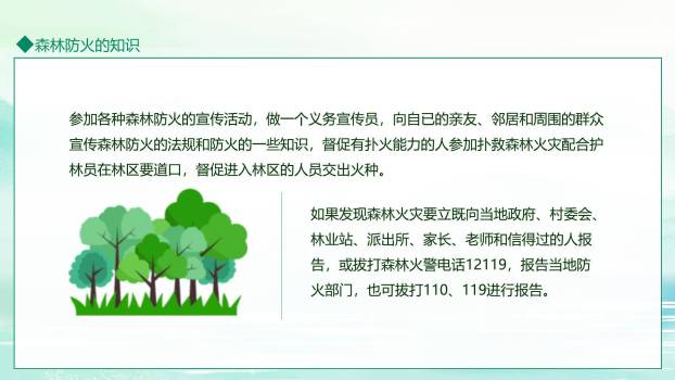 卡通风格清明节森林防火安全教育PPT模板4