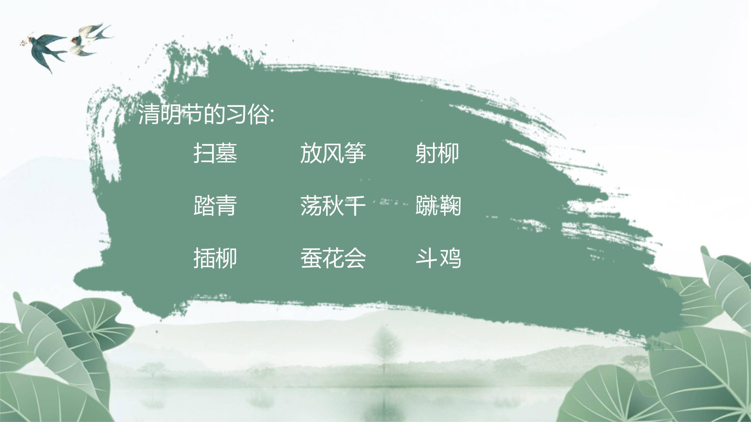 国风水墨清明节气知识介绍PPT模板1