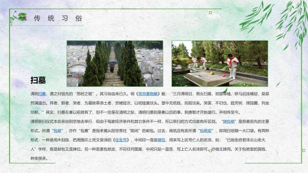 简约清新清明节通用宣传PPT模板1