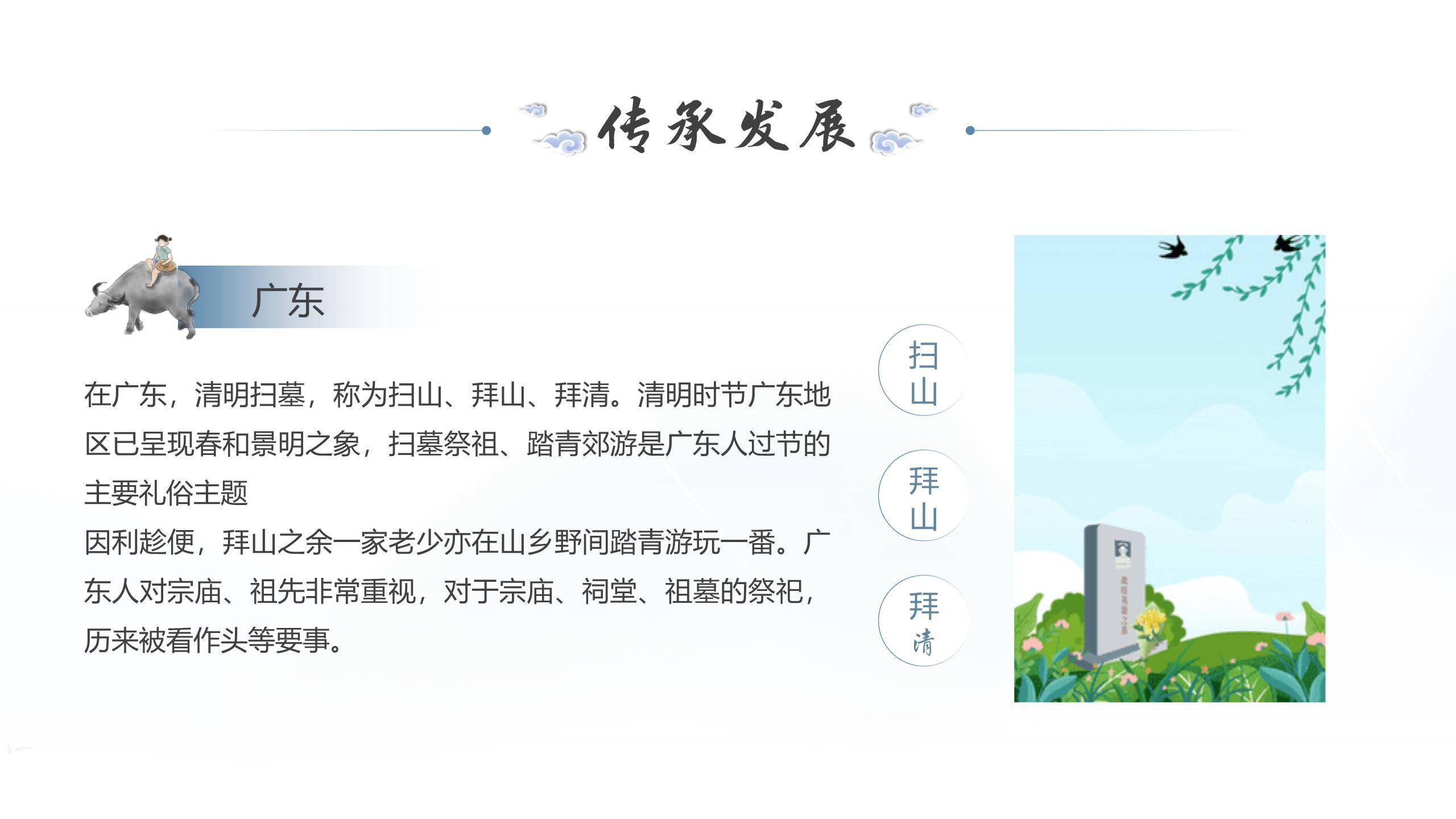 水墨插画清明节追思哀思PPT模板5