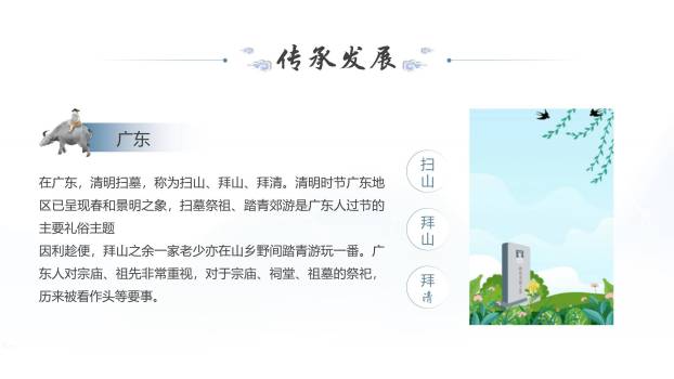 水墨插画清明节追思哀思PPT模板5