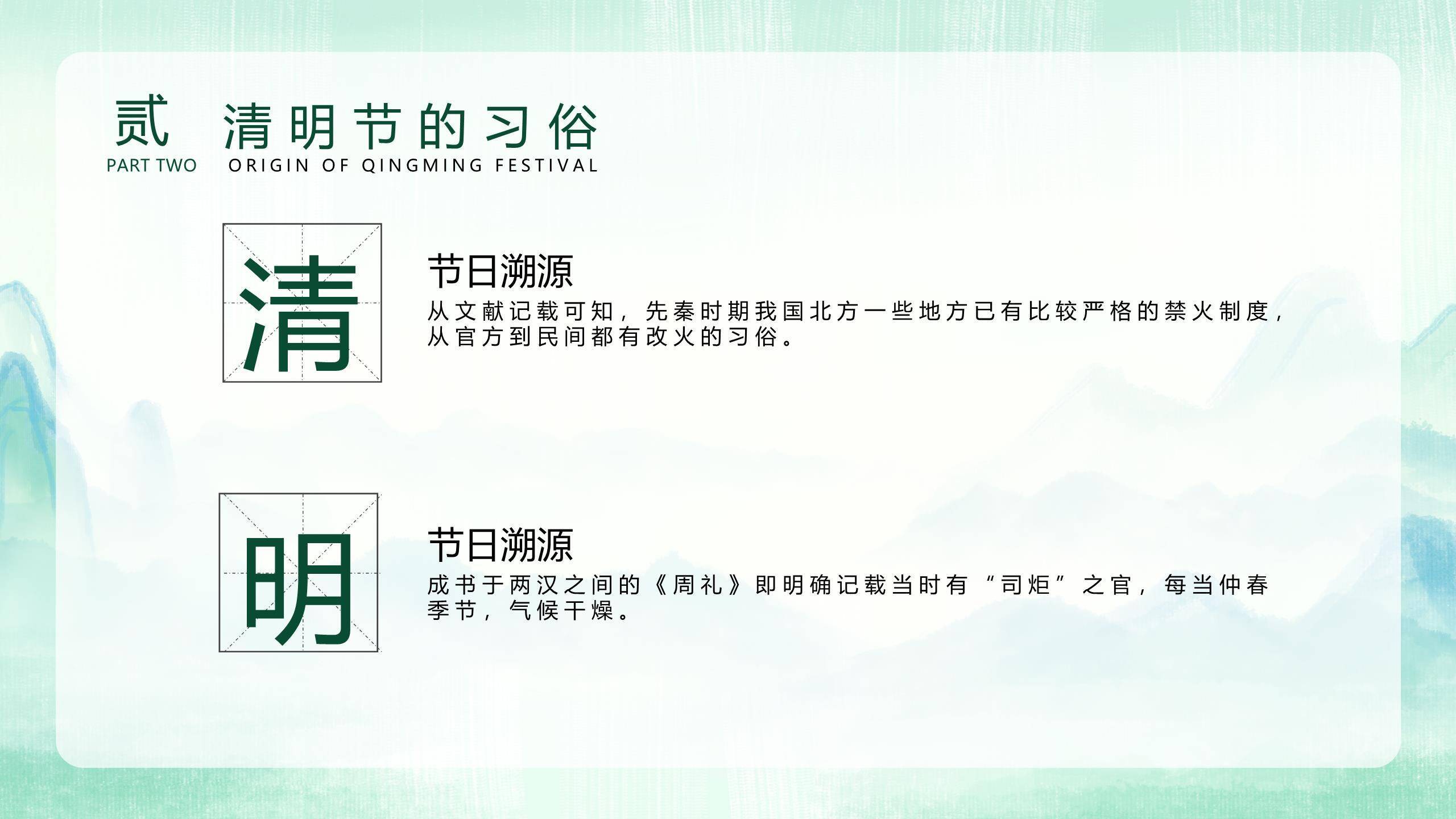 水墨国风清明节节气科普PPT模板1