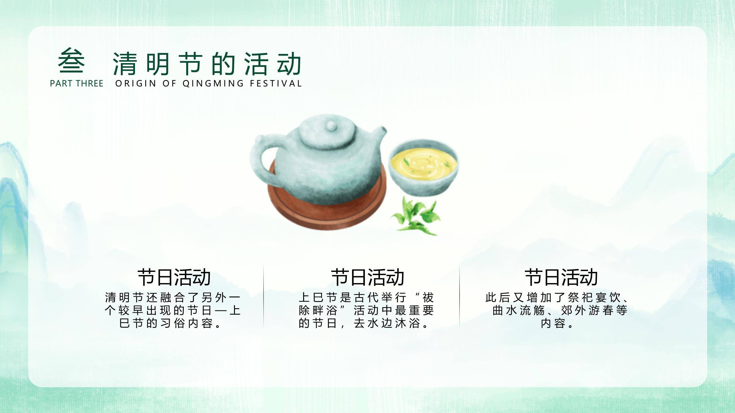 水墨国风清明节节气科普PPT模板3