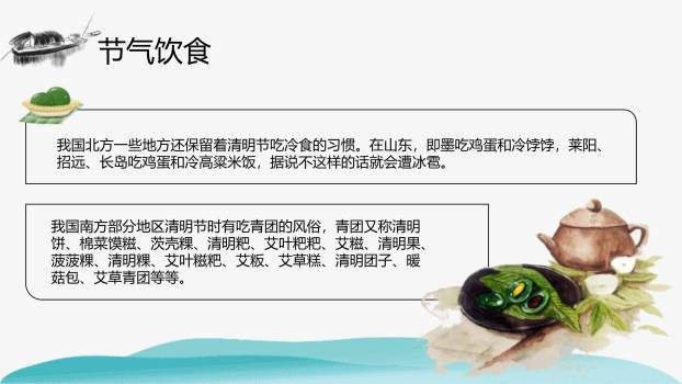 水墨简约清明节古诗与节气PPT模板8