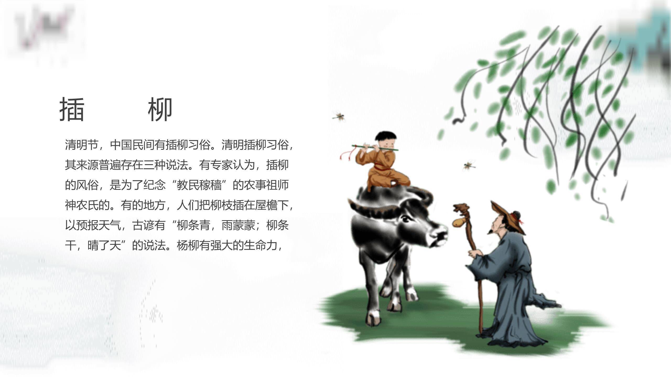 手绘水彩清明节诗词赏析PPT模板4