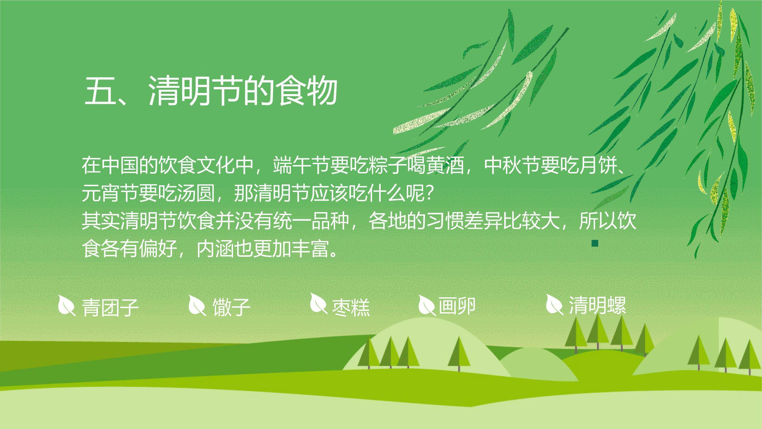 卡通风格清明节主题班会PPT模板6