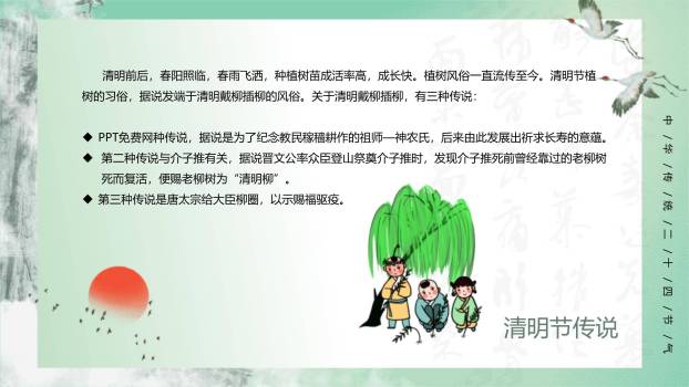 中国风二十四节气清明介绍PPT模板7