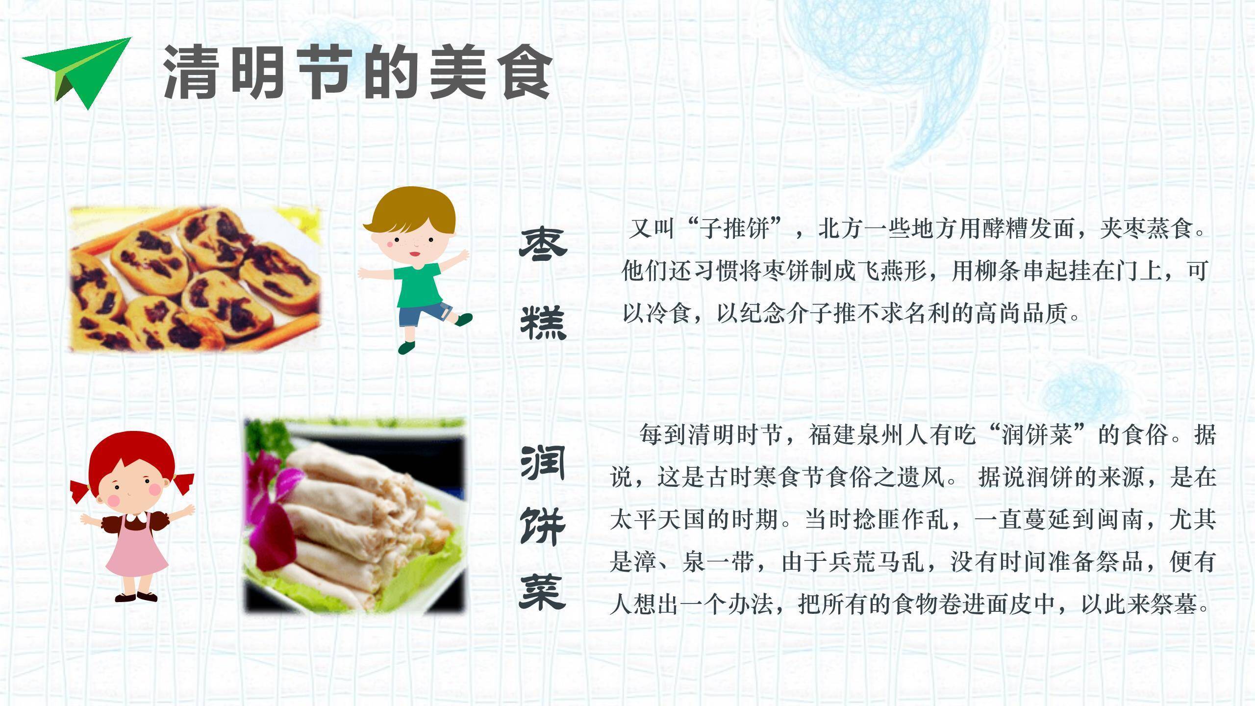 简约卡通清明节习俗科普PPT模板7