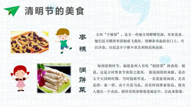 简约卡通清明节习俗科普PPT模板7