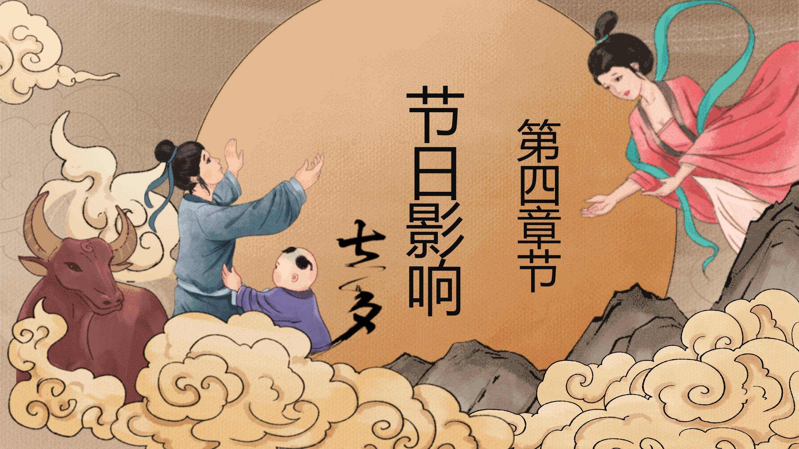 七夕节家庭祝福卡通PPT模板9