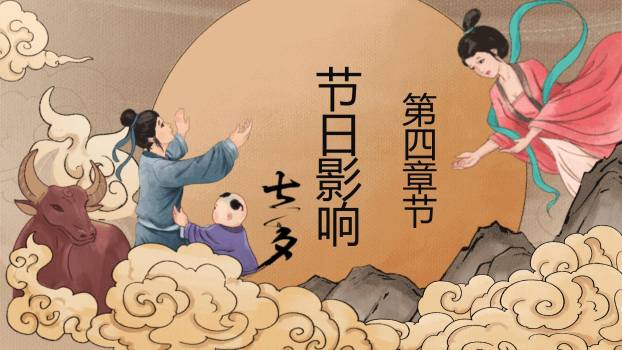 七夕节家庭祝福卡通PPT模板9