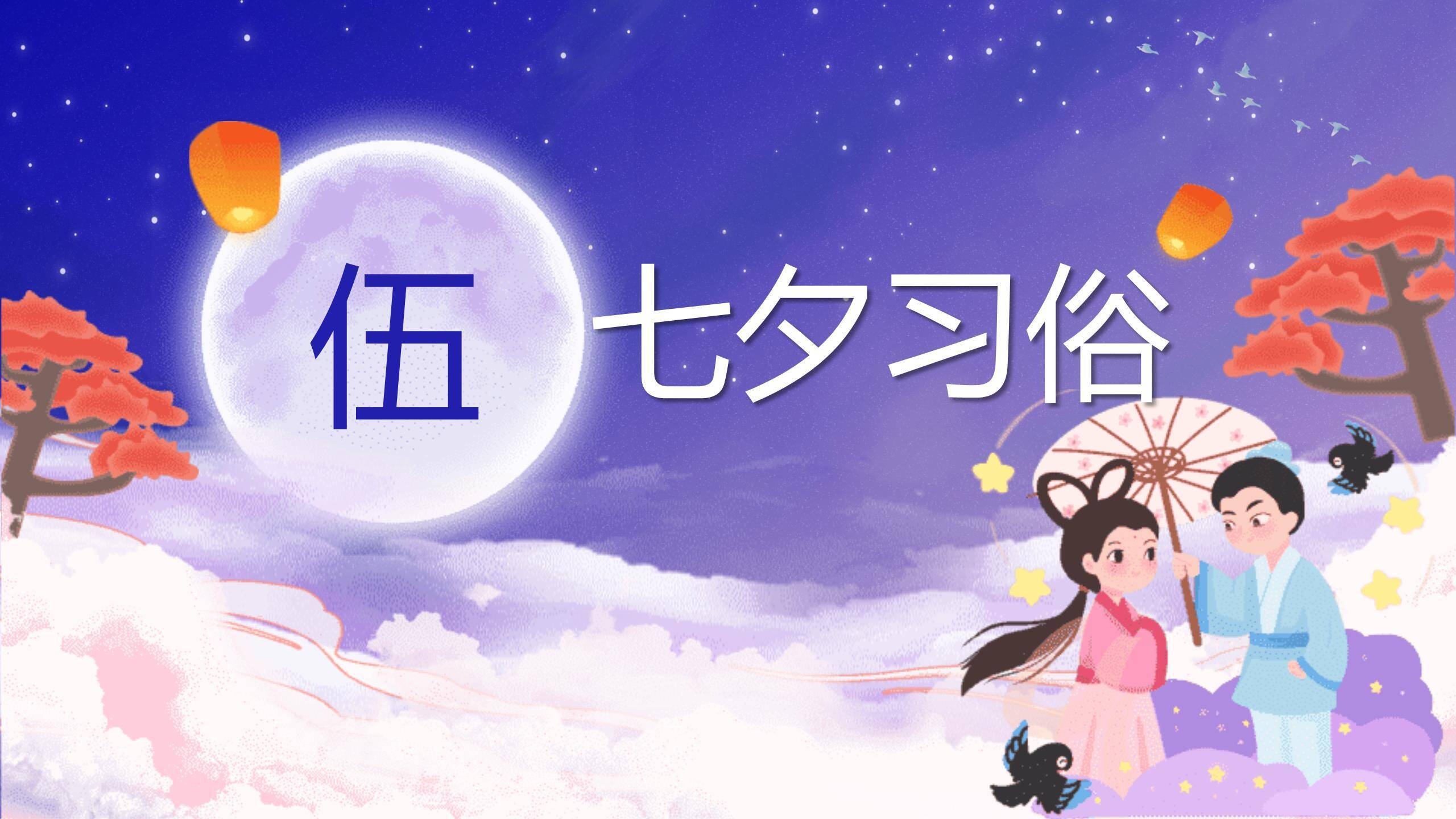 七夕节节日策划国潮风PPT模板4