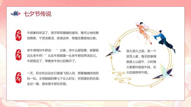 七夕节教学课件小清新PPT模板8