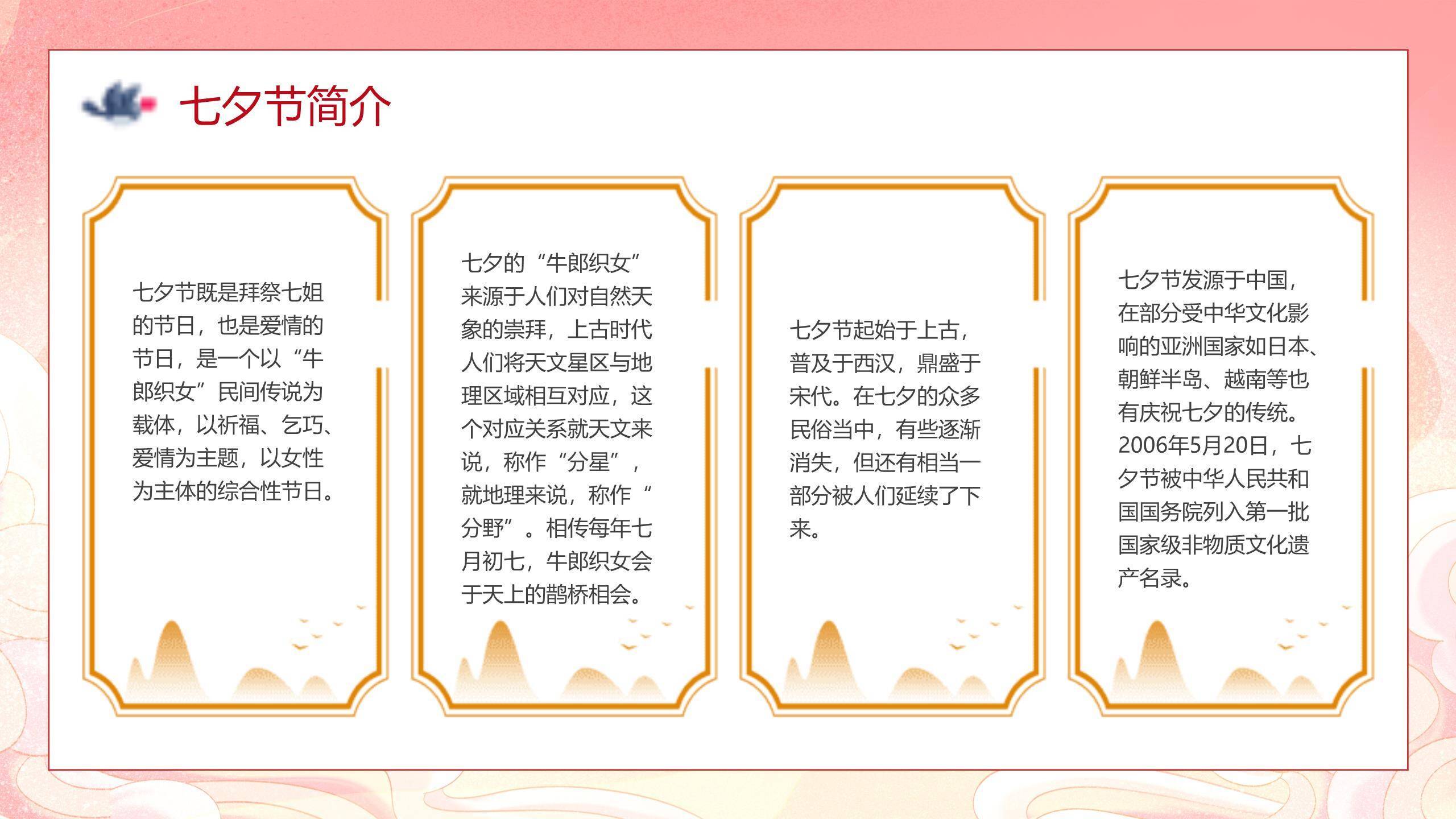 七夕节教学课件小清新PPT模板6