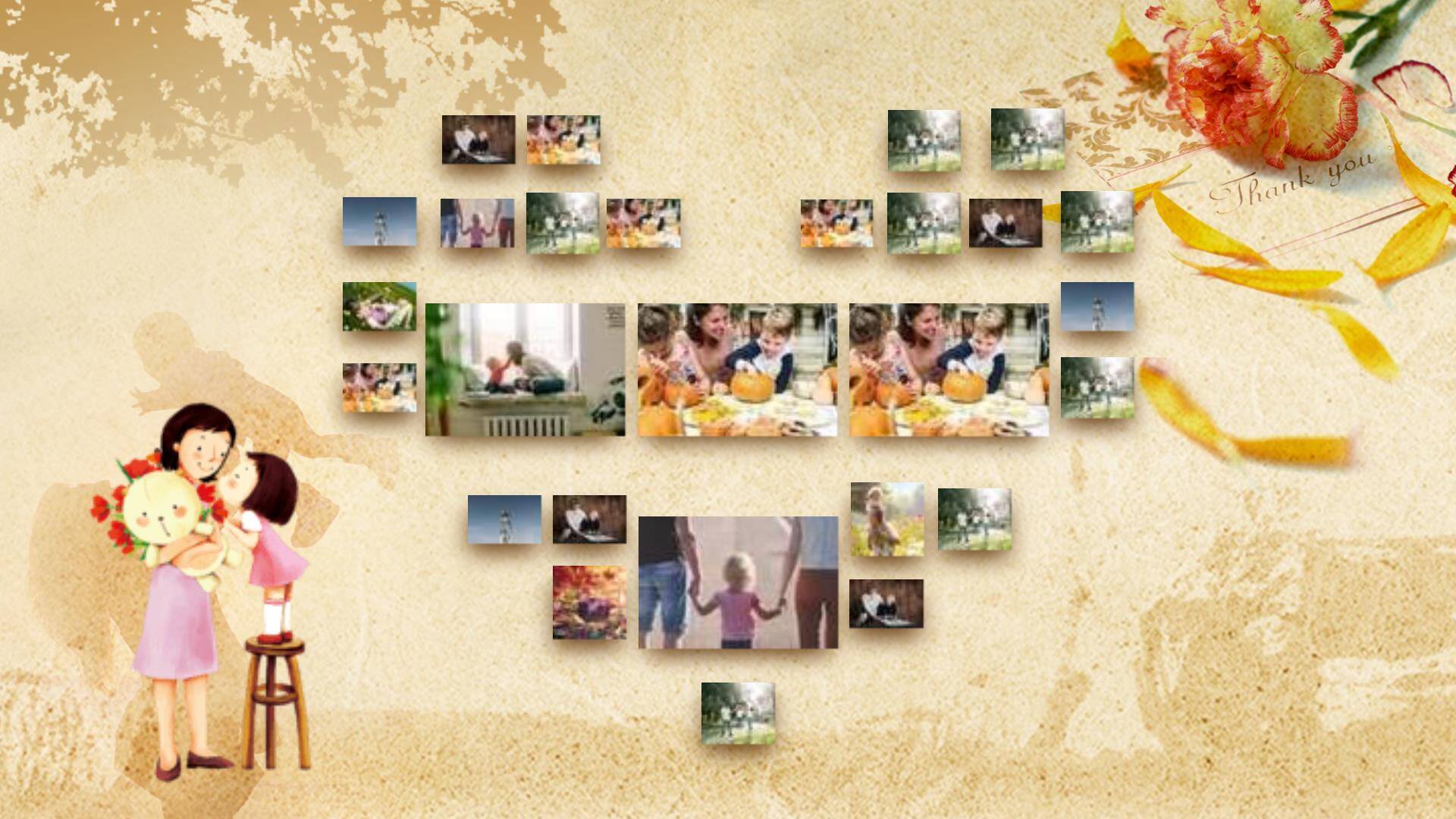 母亲节怀旧文化复古PPT模板4