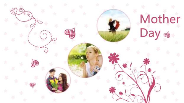 母亲节家庭相册微立体PPT模板1