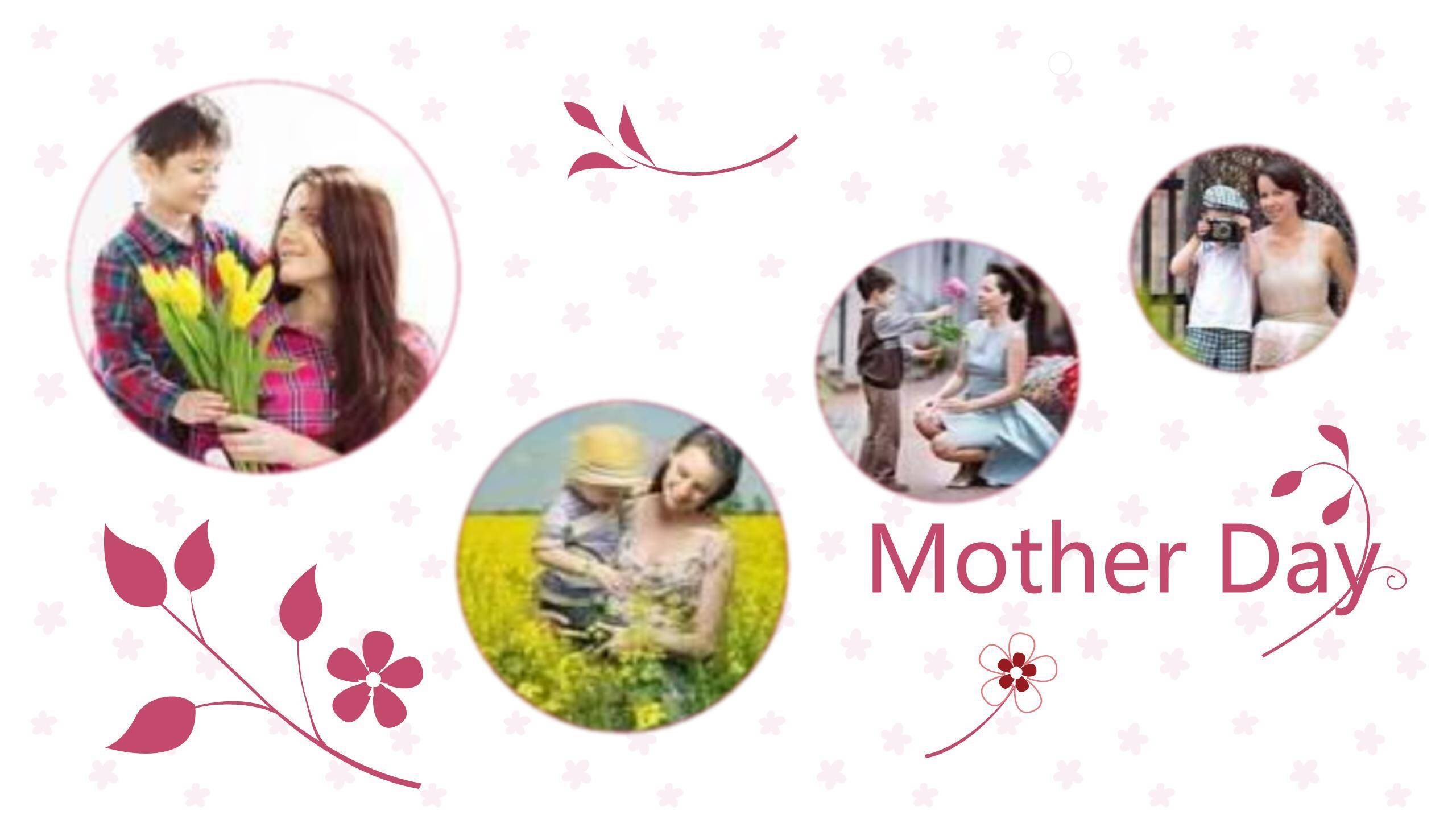 母亲节家庭相册微立体PPT模板5