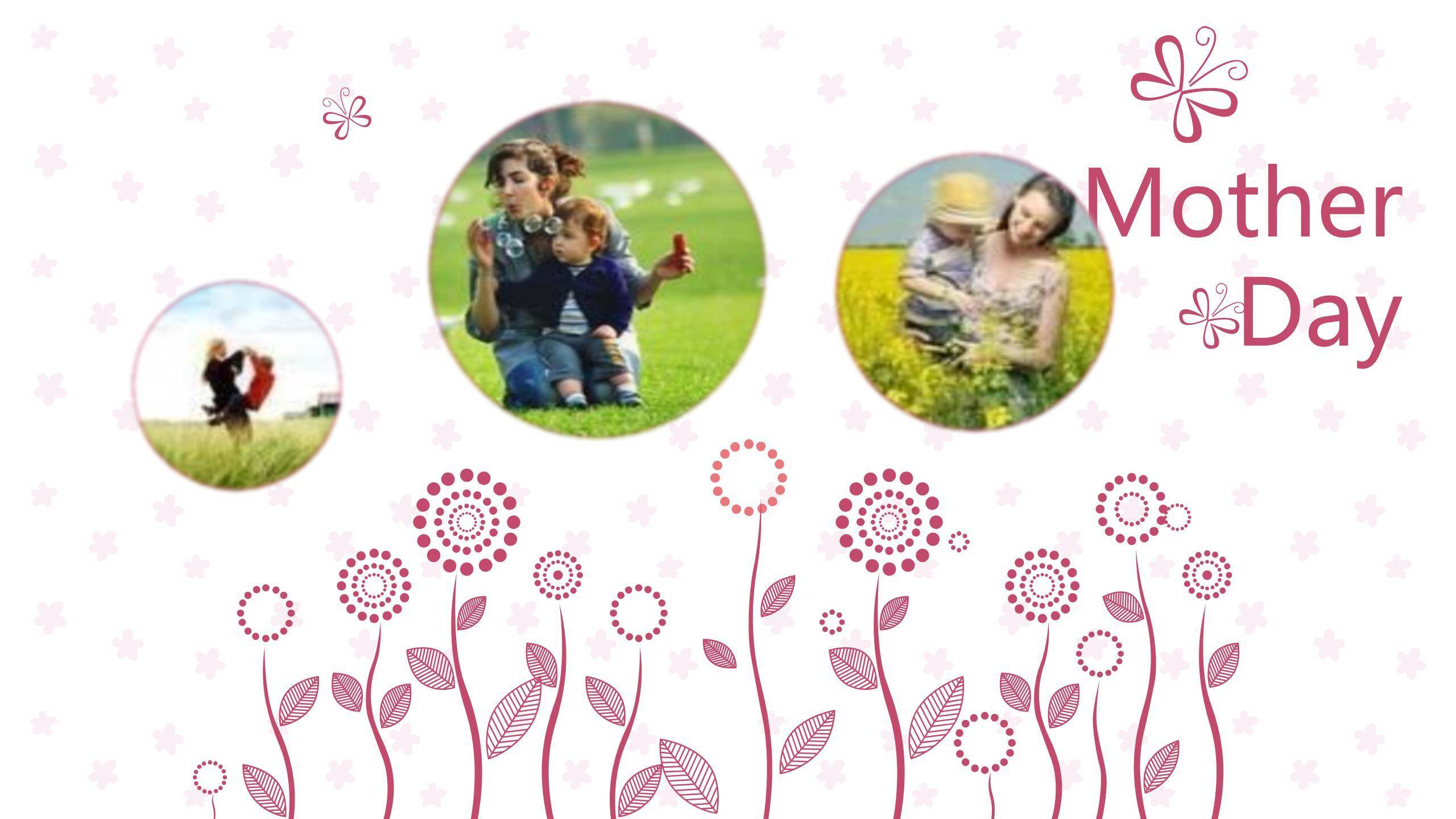 母亲节家庭相册微立体PPT模板7