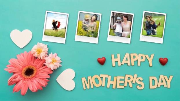 母亲节家庭纪念微立体PPT模板1