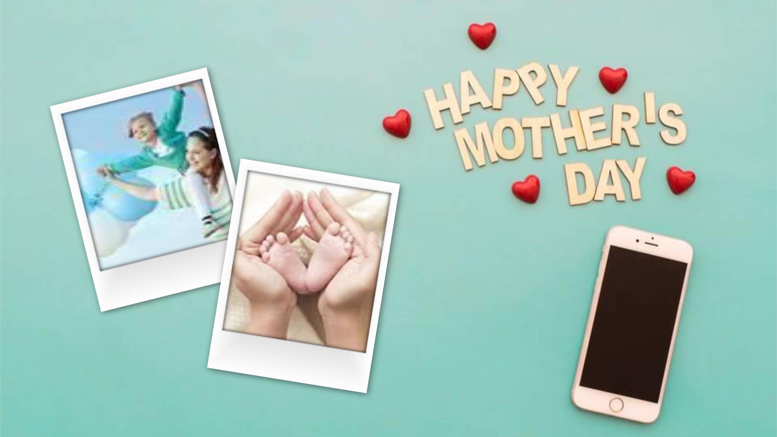 母亲节家庭纪念微立体PPT模板7