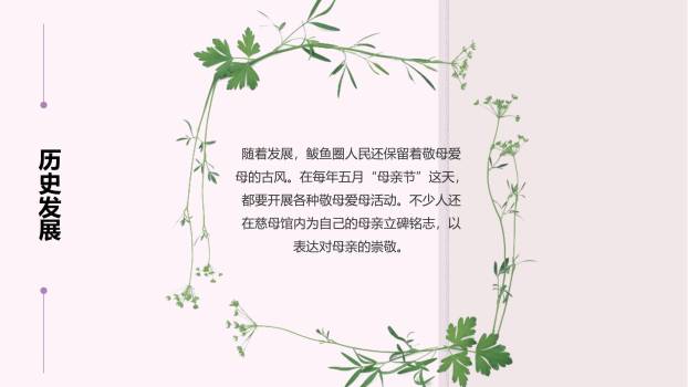 母亲节亲情致敬小清新PPT模板3