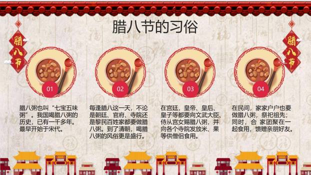 腊八节民俗动画年俗PPT模板7