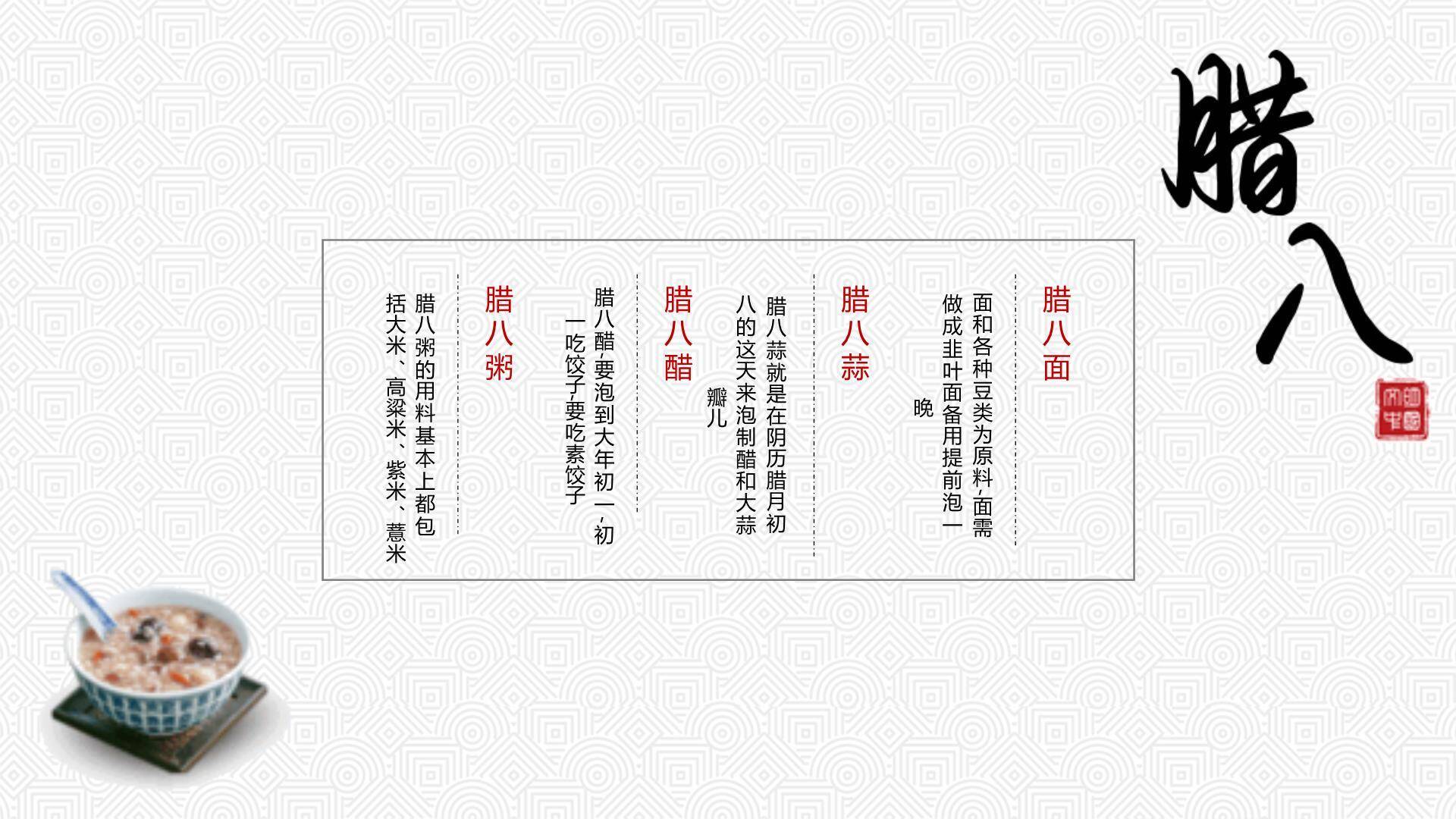 腊八节国风写意美食PPT模板6