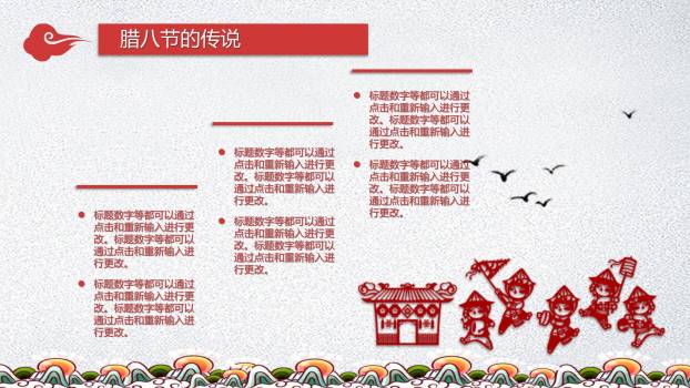 腊八节卡通国风课件PPT模板4