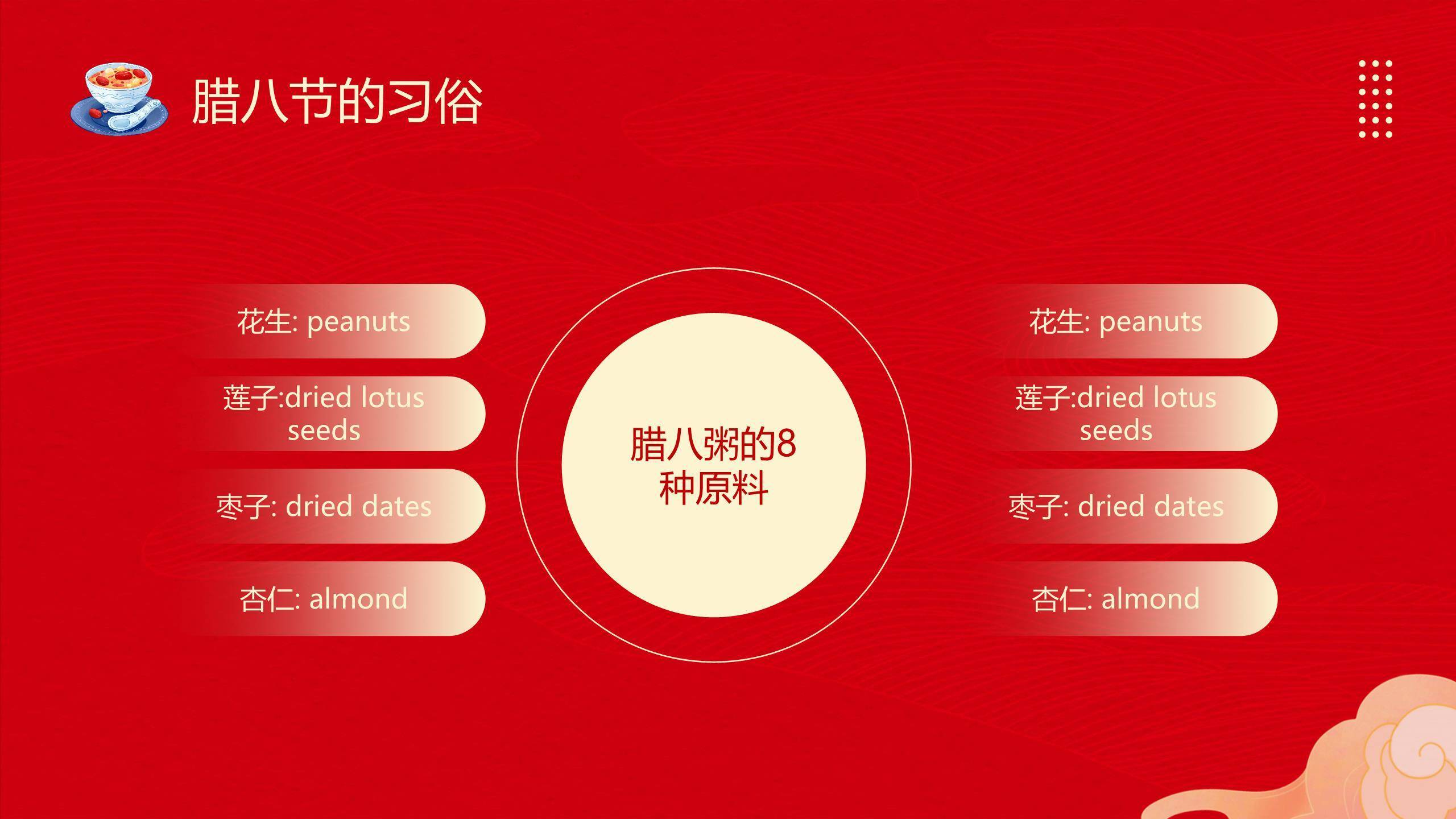 腊八节国潮插画英文班会PPT模板7