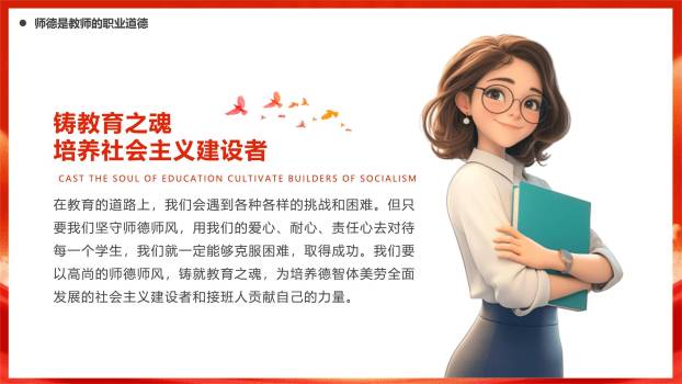 教师节国风立德师德演讲PPT模板6