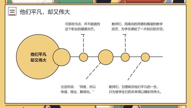 教师节漫画风格班主任讲话PPT模板4