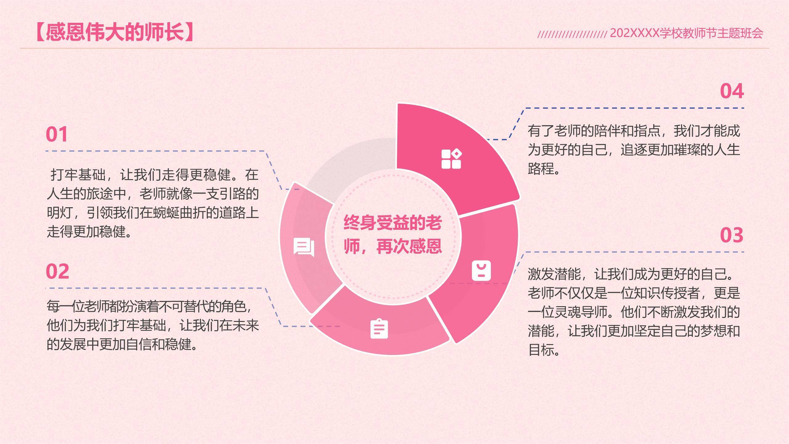 教师节小清新向日葵感恩PPT模板5