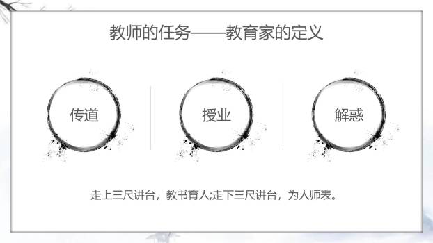 教师节师德讲座水墨风PPT模板1