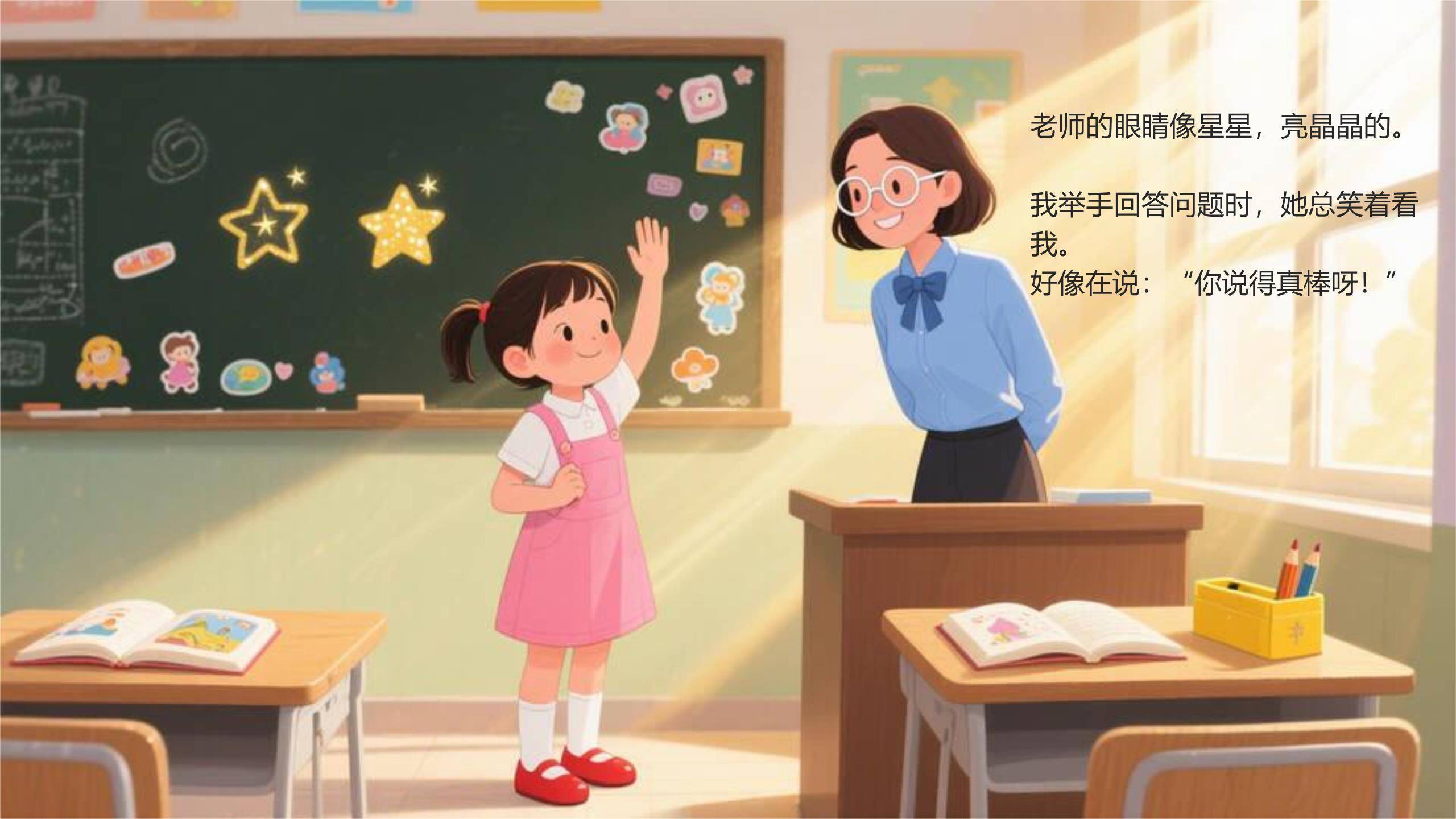 教师节儿童绘本日系风PPT模板1