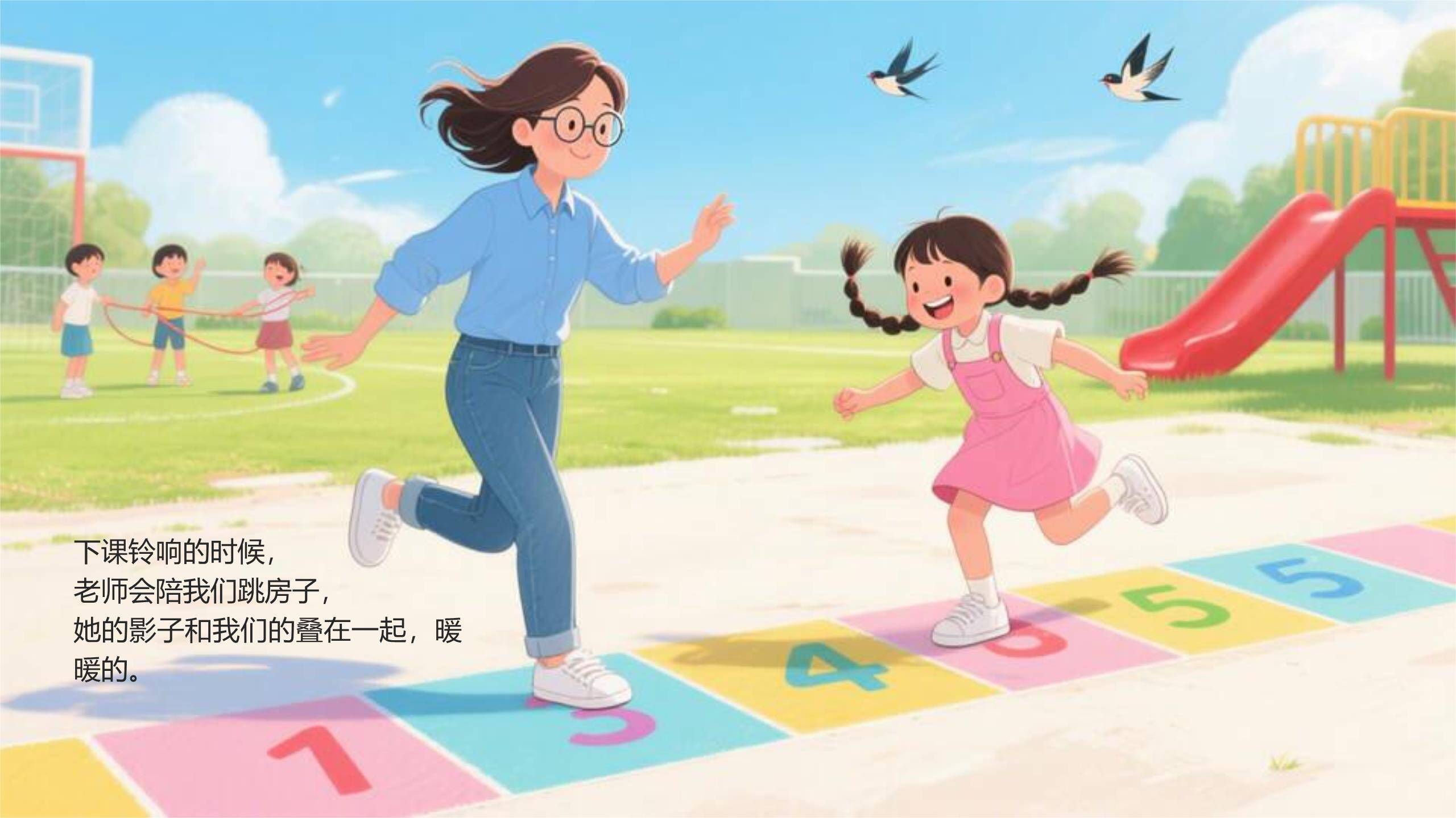 教师节儿童绘本日系风PPT模板4