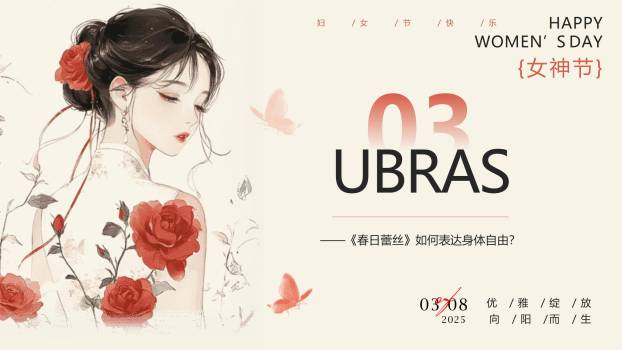 红色国风插画三八女神节品牌营销赋能PPT模板5